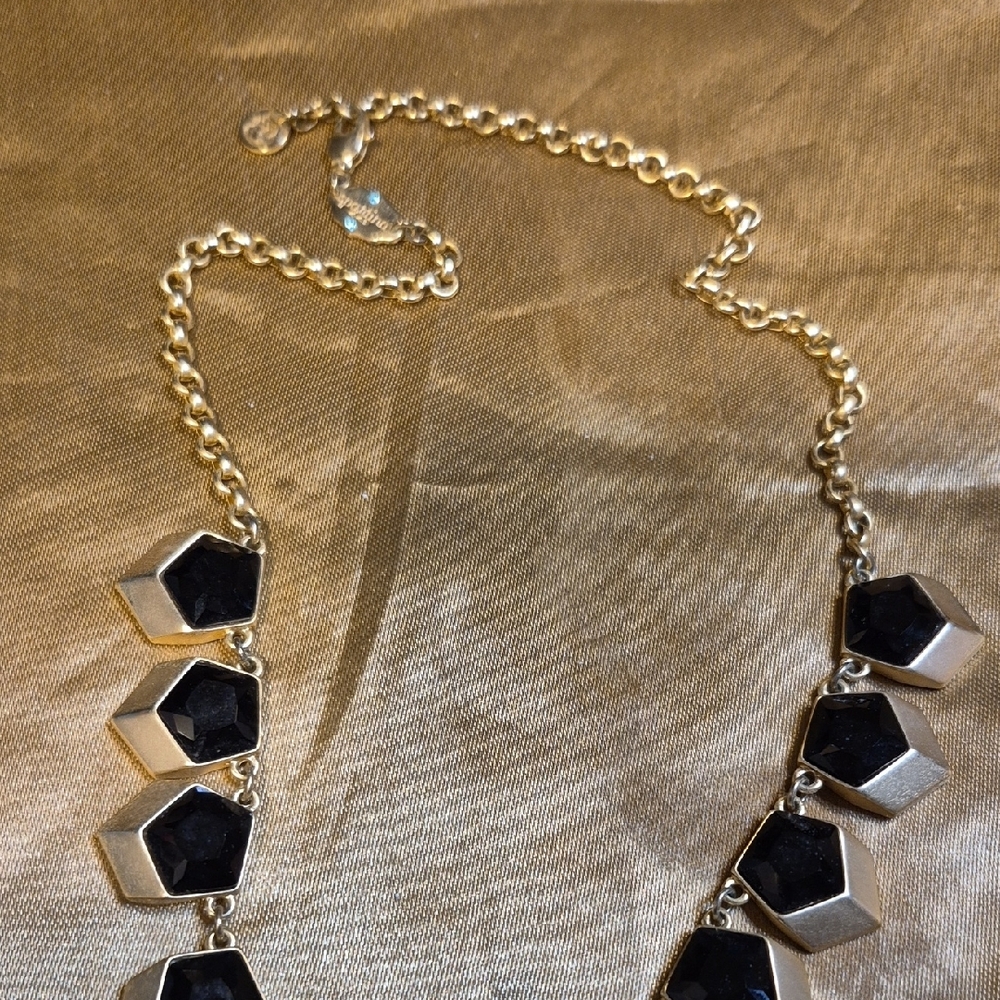 Spartina 449 Black and Gold Geometric Necklace - Picture 5 of 10
